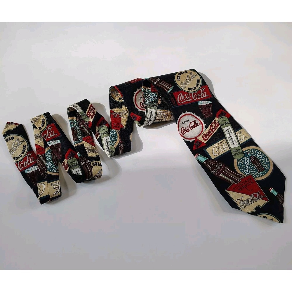 Coca Cola Mens Necktie 100% Silk‎ Tie